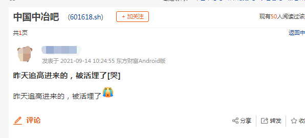 千亿大白马中国中冶一度跌停股民炸锅:“昨天进来的,被埋了”
