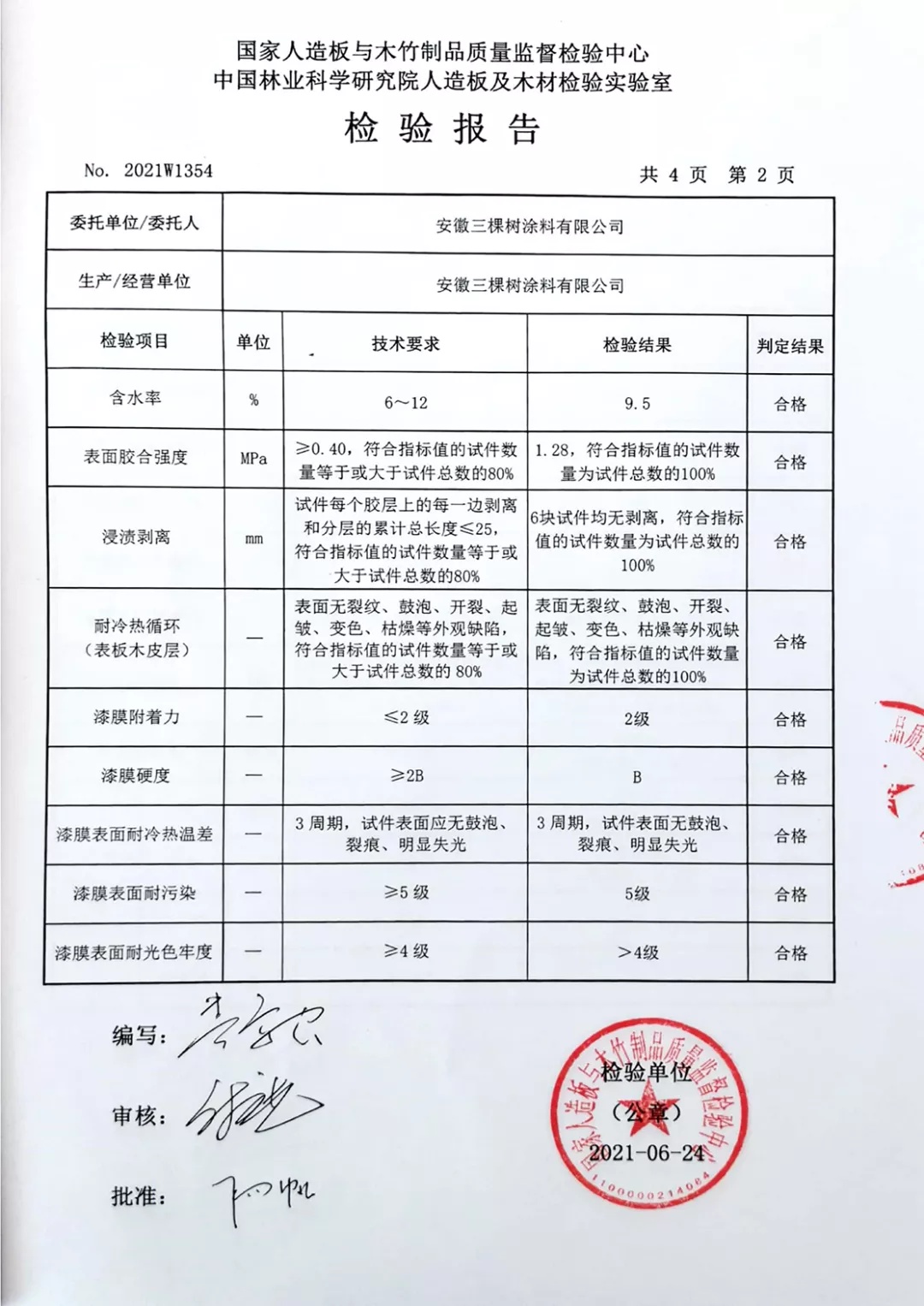 小森科创饰面板甲醛释放量检测报告 小森科创饰面板甲醛释放量检测报告