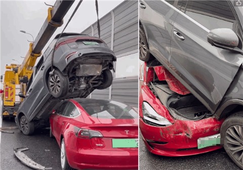 特斯拉高架上铲飞比亚迪!车主发声:开了辅助驾驶