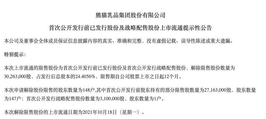 熊猫乳品近年多次出现单季增收不增利股份刚解禁高管便匆忙套现需关注