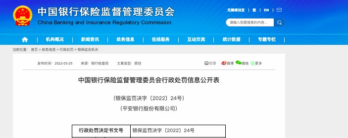 因不良贷款余额EAST数据偏差等15项违规,平安银行被罚400万 因不良贷款余额EAST数据偏差等15项违规,平安银行被罚400万