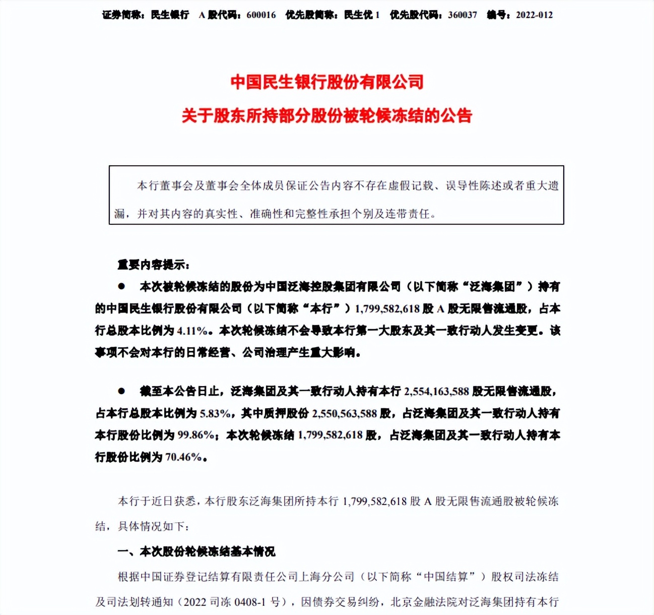 民生银行内控不力连续“罚单王”业绩也无起色高迎欣压力大