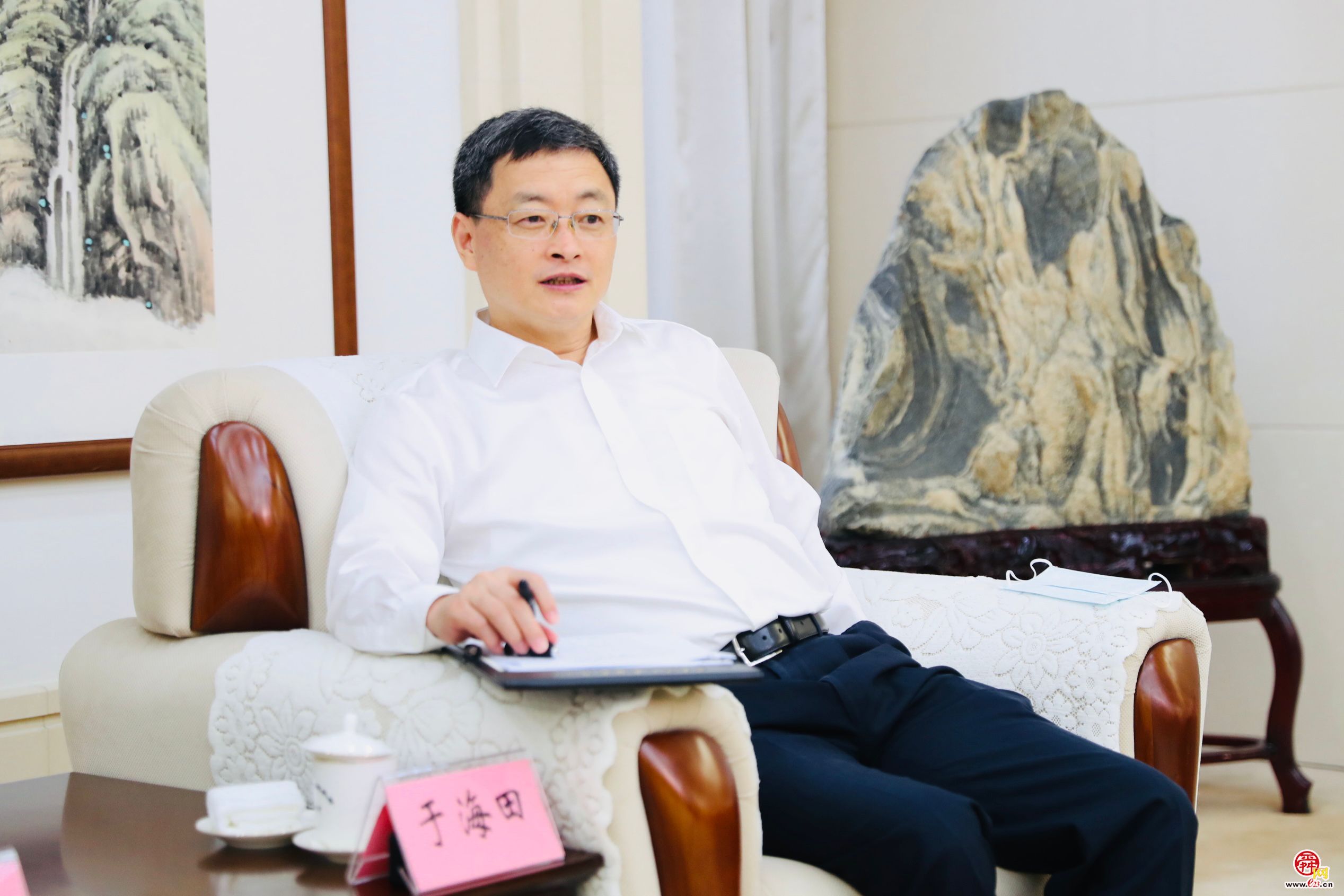 于海田会见北京银行客人