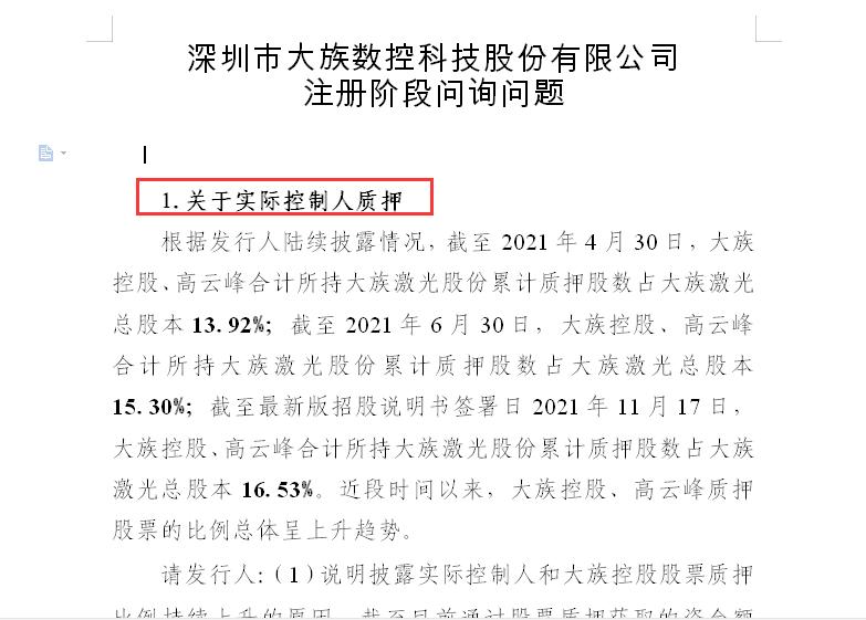 点击看大图 曾签上市对赌协议,大族激光子公司大族封测拟分拆上市:2020年度曾净亏损超600万元、实控人高云峰股票质押率高达97%