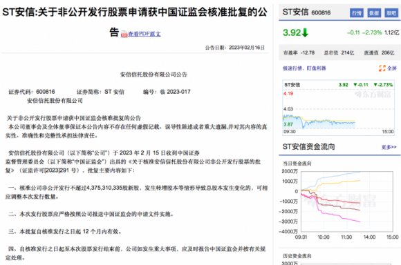 更名建元信托彻底洗清高氏基因,ST安信百亿增资计划获批,自然人投资者兑付3个月后开启