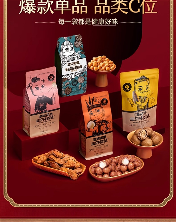 过年走亲访友:三只松鼠年货坚果礼盒1410g到手49元