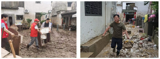 中国人寿寿险歙县支公司志愿者协助渔梁古镇老街清淤