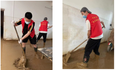 中国人寿寿险梅州市分公司志愿者服务队协助当地居民清淤