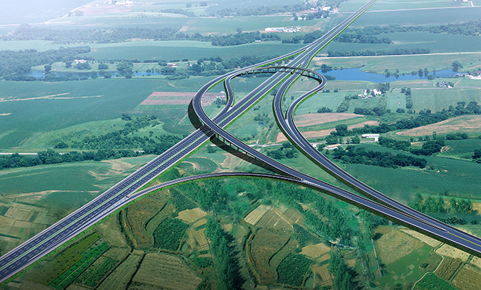 徐淮阜高速公路淮北段-临涣北枢纽。安徽建工集团供图