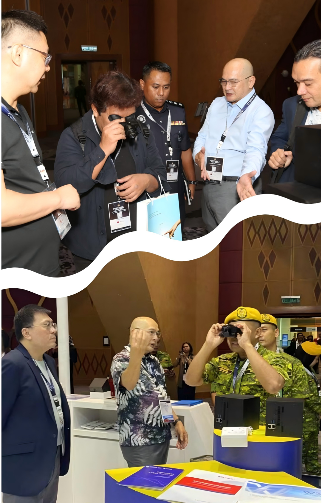 参展嘉宾体验夜视设备