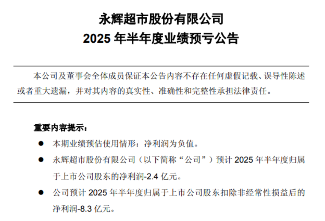 预亏2.4亿!永辉超市半年调改开业93家、关闭227家门店,名创系主导的“刮骨疗毒”还能扛多久?于东来曾称叶国富“花钱买罪受”