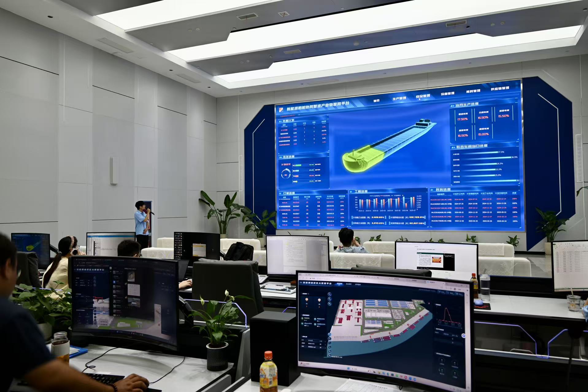 新能船业新能源船舶制造基地，财联社记者摄