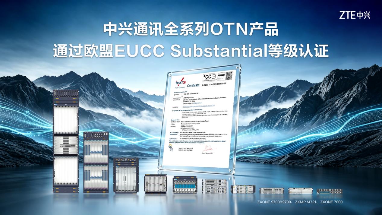 ����ͨѶȫϵ��OTN��Ʒͨ��ŷ��EUCC Substantial�ȼ���֤5